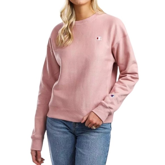Champion NWT Fleece Crew Neck Reverse Weave Sweatshirt Pink Beige Size 2XL - Picture 1 of 9
